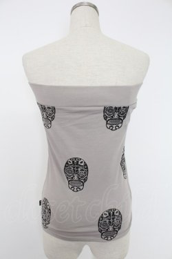 画像2: NAOTO SEVEN / ドクロ柄ベアトップス  グレーＸ黒 T-25-11-23-002-HN-TO-SA-ZT