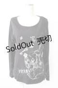 PUTUMAYO / トランプうさぎロングカットソー  黒Ｘ白 T-25-11-23-018-PT-TO-SA-ZI