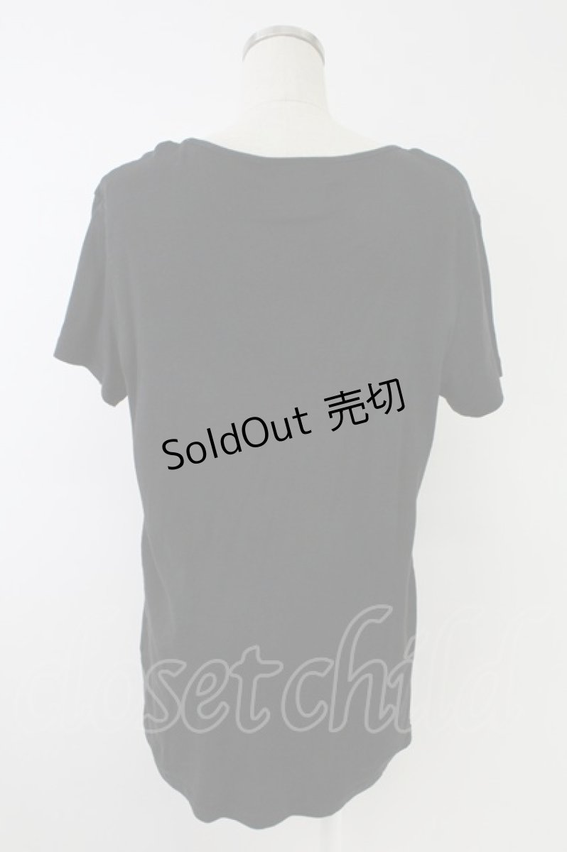 画像2: 【SALE】NAOTO SEVEN / ラメプリント半袖カットソー  黒Ｘグレー T-25-11-23-019-HN-TO-SA-ZT192 (2)