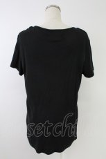画像2: 【SALE】NAOTO SEVEN / ラメプリント半袖カットソー  黒Ｘグレー T-25-11-23-019-HN-TO-SA-ZT192 (2)