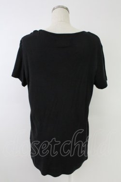 画像2: NAOTO SEVEN / ラメプリント半袖カットソー  黒Ｘグレー T-25-11-23-019-HN-TO-SA-ZT