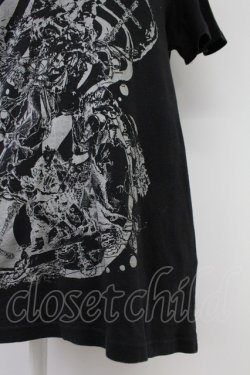 画像3: NAOTO SEVEN / ラメプリント半袖カットソー  黒Ｘグレー T-25-11-23-019-HN-TO-SA-ZT