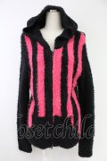 PUTUMAYO / ストライプボアパーカー  黒Ｘ濃ピンク T-25-11-23-021-PT-TO-SA-ZT