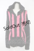PUTUMAYO / ストライプボアパーカー  黒Ｘ濃ピンク T-25-11-23-021-PT-TO-SA-ZI