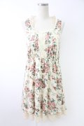 axes femme / 花柄ワンピース  アイボリーＸピンク T-25-11-23-023-AX-OP-SA-ZT