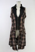 Ozz Croce / チェックZIPロングベスト&ショートジャケットセット  黒ＸアイボリーＸ赤 T-25-11-23-027-OO-JA-SA-ZT