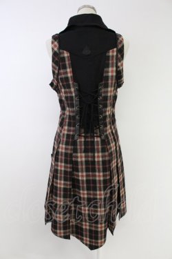 画像2: Ozz Croce / チェックZIPロングベスト&ショートジャケットセット  黒ＸアイボリーＸ赤 T-25-11-23-027-OO-JA-SA-ZT