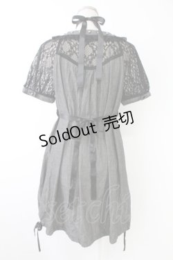 画像2: ALGONQUINS / 袖レース切替ワンピース  グレーＸ黒 T-25-11-23-028-AL-OP-SA-ZT