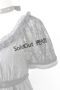 画像4: ALGONQUINS / 袖レース切替ワンピース  グレーＸ黒 T-25-11-23-028-AL-OP-SA-ZT