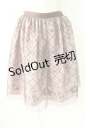 axes femme POETIQUE / チュール重ねねこ柄スカート  ピンクＸブラウン T-25-11-23-032-AX-SK-SA-ZI