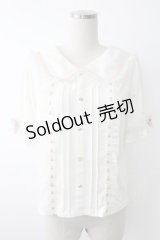 LIZ LISA / チュールスリーブセーラートップス  白Ｘピンク T-25-11-28-001-LO-TO-SA-ZI