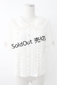 LIZ LISA / チュールスリーブセーラートップス  白Ｘピンク T-25-11-28-001-LO-TO-SA-ZI