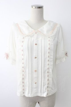 画像1: LIZ LISA / チュールスリーブセーラートップス  白Ｘピンク T-25-11-28-001-LO-TO-SA-ZI