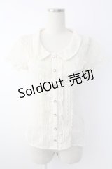 axes femme / レーススリーブブラウス  アイボリー T-25-11-28-003-AX-BL-SA-ZI