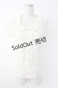 axes femme / レーススリーブブラウス  アイボリー T-25-11-28-003-AX-BL-SA-ZI