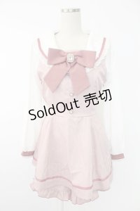 LIZ LISA / セーラーカラーセットアップ  ピンクＸ白 T-25-11-28-030-LO-OP-SA-ZI