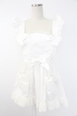 BABY,THE STARS SHINE BRIGHT / くまくみゃちゃんエプロン  白 T-25-11-28-031-BA-ZA-SA-ZI