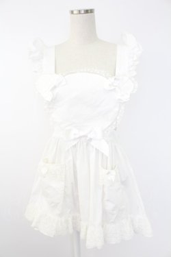 画像1: BABY,THE STARS SHINE BRIGHT / くまくみゃちゃんエプロン  白 T-25-11-28-031-BA-ZA-SA-ZI