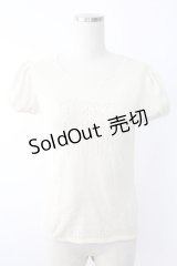 INGEBORG / ビーズデザイン半袖ニットトップス  アイボリー T-25-11-28-004-LO-TO-SA-ZI