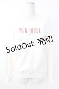 PINK HOUSE / ロゴプリントトレーナー  アイボリーＸ赤 T-25-11-28-005-LO-TO-SA-ZI