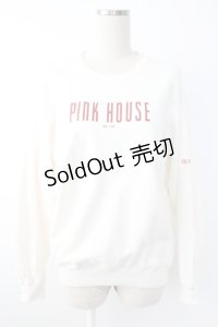 PINK HOUSE / ロゴプリントトレーナー  アイボリーＸ赤 T-25-11-28-005-LO-TO-SA-ZI