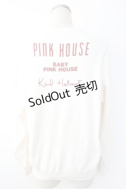画像2: PINK HOUSE / ロゴプリントトレーナー  アイボリーＸ赤 T-25-11-28-005-LO-TO-SA-ZI
