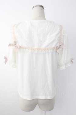 画像2: LIZ LISA / チュールスリーブセーラートップス  白Ｘピンク T-25-11-28-001-LO-TO-SA-ZI