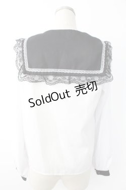 画像2: MA*RS / ベルト付きクロス刺繍ブラウス  白Ｘ黒 T-25-11-28-006-EL-BL-SA-ZT