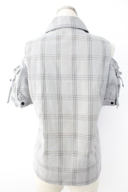 画像2: MA*RS / 肩あきチェックブラウス  黒チェック T-25-11-28-007-EL-BL-SA-ZI