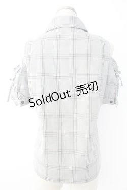 画像2: MA*RS / 肩あきチェックブラウス  黒チェック T-25-11-28-007-EL-BL-SA-ZI