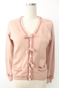 Jane Marple / リボン付きニットカーディガン M ピンク T-25-11-28-008-JM-TO-SA-ZI