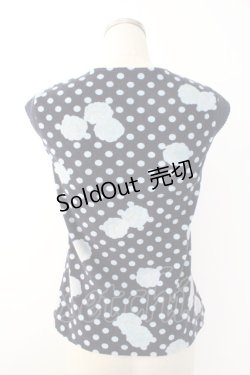 画像2: INGEBORG / パイル地カメリアドット半袖トップス  ネイビーＸ白 T-25-11-28-011-LO-TO-SA-ZT237