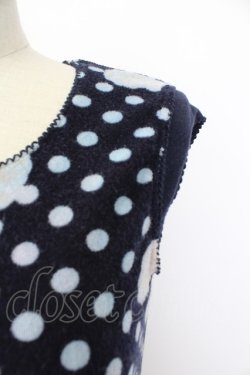 画像3: INGEBORG / パイル地カメリアドット半袖トップス  ネイビーＸ白 T-25-11-28-011-LO-TO-SA-ZI