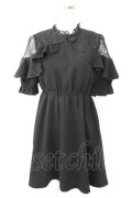 Rojita / 肩レースブローチ付きワンピース  黒 T-25-11-28-014-LO-OP-SA-ZI