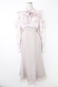 couture BY ROJITA / 花柄ドッキングロングワンピース  白Ｘピンク T-25-11-28-016-LO-OP-SA-ZI