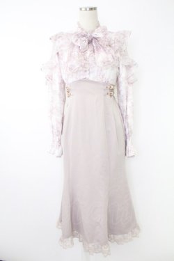 画像1: couture BY ROJITA / 花柄ドッキングロングワンピース  白Ｘピンク T-25-11-28-016-LO-OP-SA-ZI