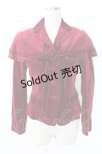 Jane Marple / ロイヤル別珍ケープ付きジャケット M ボルドー T-25-11-28-019-JM-JA-SA-ZI