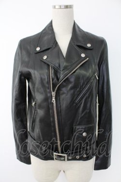 画像1: Jane Marple Dans Le Salon / フェイクレザーライダース M ブラック T-25-11-28-021-JM-JA-SA-ZT