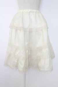 Emily Temple cute / シフォン重ねスカート  アイボリー T-25-11-28-023-ET-SK-SA-ZI