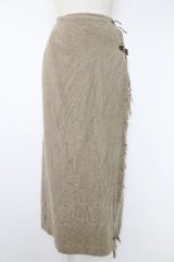 INGEBORG / サイド2連ベルトスカート  グレー T-25-11-28-024-LO-SK-SA-ZI