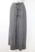 INGEBORG / フロントリボンスカート  グレー T-25-11-28-026-LO-SK-SA-ZI