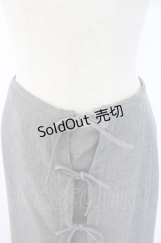 画像3: INGEBORG / フロントリボンスカート  グレー T-25-11-28-026-LO-SK-SA-ZI (3)