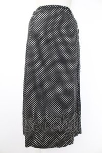 INGEBORG / ドット柄キルト風スカート  黒Ｘ白 T-25-11-28-027-LO-SK-SA-ZI