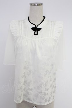 画像1: axes femme / オリエンタルチャイナジャカードブラウス  白 T-25-12-03-001-AX-BL-SA-ZT