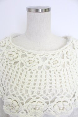 画像4: axes femme POETIQUE / 鈎針編み襟デザインニットプルオーバー  アイボリー T-25-12-03-003-AX-TO-SA-ZT