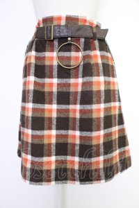 axes femme POETIQUE / ベルト付きチェックスカート  ブラウン T-25-12-03-038-AX-SK-SA-ZI