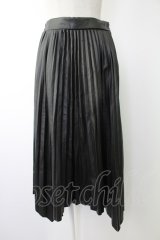 axes femme / フェイクレザーイレヘムスカート M ブラック T-25-12-03-040-AX-SK-SA-ZI