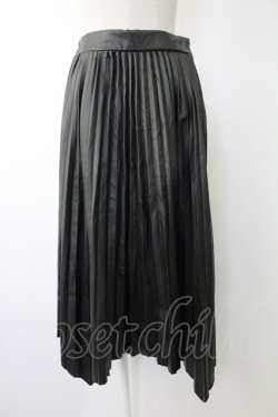 画像1: axes femme / フェイクレザーイレヘムスカート M ブラック T-25-12-03-040-AX-SK-SA-ZT