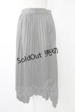 画像1: axes femme / フェイクレザーイレヘムスカート M ブラック T-25-12-03-040-AX-SK-SA-ZI