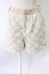 axes femme POETIQUE / オーガンジー刺繍ショートパンツ  ピンク T-25-12-03-043-AX-PA-SA-ZI